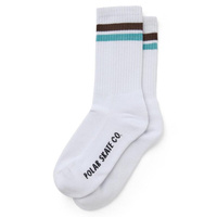 Носки POLAR SKATE CO. Stripe Socks White/Brown/Mint 2022 Polar