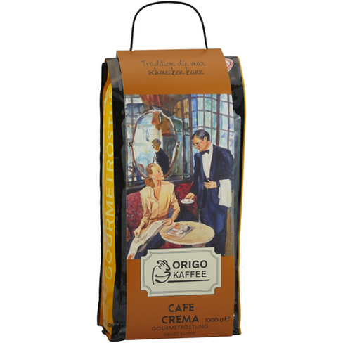 Кофе в зернах Origo Kaffee Cafe Crema, средняя обжарка, 1 кг ORIGO