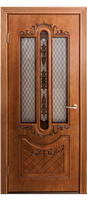 Дверь межкомнатная шпон 80 Милан Орех Английский, со стеклом (фотопечать)