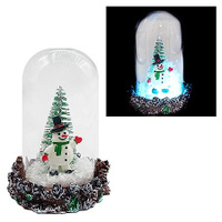 Сувенир новогодний KWELT Веселый снеговик, светящийся, в колбе 8 см, арт.К-07137