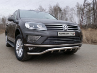 Защита передняя нижняя 60,3/42,4 мм TCC сталь VW Touareg 2010-2014