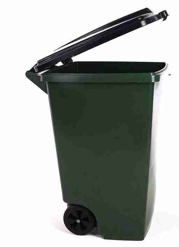 Контейнер для мусора Элластик-Пласт 120л с крышкой 74*51см темно-зеленый