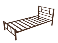 Кровать одноярусная для гостиницы - КАДИС коричневая с металлическим изголовьем Регион-Металл