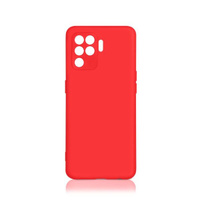 Силиконовый чехол с микрофиброй DF для Realme 8/8 Pro Красный