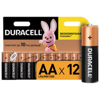 Батарейки Комплект 12 шт. DURACELL Basic AA LR06 15А алкалиновые пальчиковые блистер