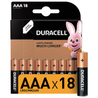 Батарейки Комплект 18 шт. DURACELL Basic AAA LR03 24А алкалиновые мизинчиковые блистер 81483686