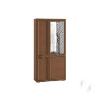 Шкаф с полками и витриной ЛШ-6 Гостиная Ливорно (орех донской)