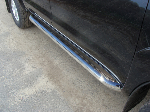 Пороги с площадкой лист 60,3 мм TCC 2 шт, сталь Toyota Hilux 2011-2015