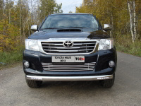 Защита передняя овал с ходовыми 75x42 мм TCC сталь Toyota Hilux 2011-2015