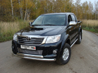 Защита передняя нижняя 76,1/75 мм TCC сталь Toyota Hilux 2011-2015