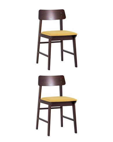 Стул ODEN желтый 2 шт. Комплект из двух стульев Stool Group ODEN мягкая тканевая желтая обивка