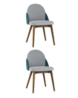 Стул HELGA светло-серый/бирюзовый 2 шт. Комплект из двух стульев Stool Grou