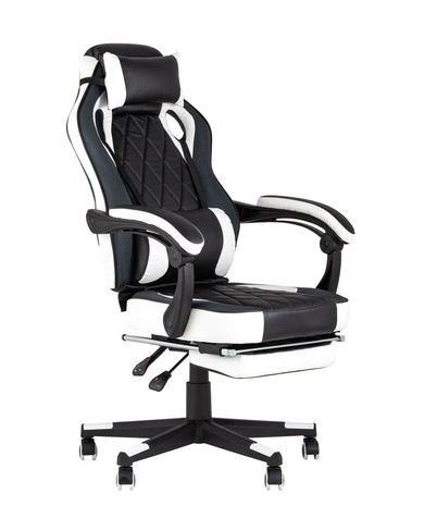 Кресло игровое TopChairs Virage черно-белое Игровое кресло Stool Group комп