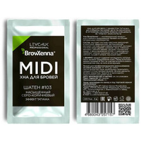 BrowXenna Хна для бровей midi-саше 3 гр, 103 серо-коричневый, 3 мл, 3 г, 1 уп.