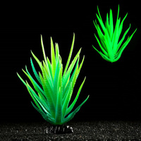 Растение искусственное аквариумное, светящееся, 20 см, зеленое Пижон Аква