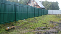 Забор из двухстороннего профлиста 2 м зеленый