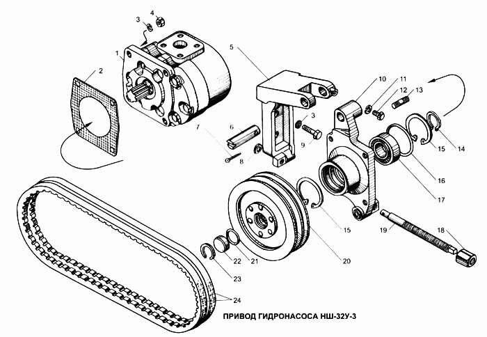 Схема привода насоса