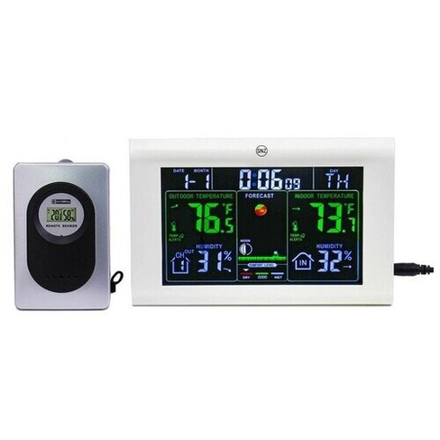 Часы электронные с метеостанцией, с беспроводным внешним датчиком 16.7х11.2х2.3 см Dreammart