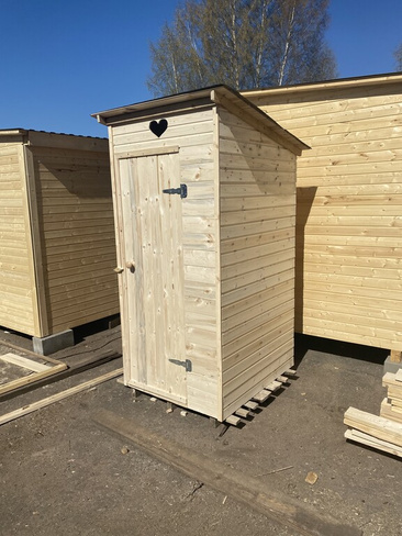 Деревянный Туалет садовый для дачи, односкатный 1х1.1 метра