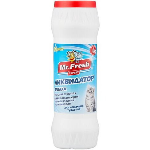 Сухой порошок Mr. Fresh ликвидатор запаха для кошачьих туалетов, 500 г