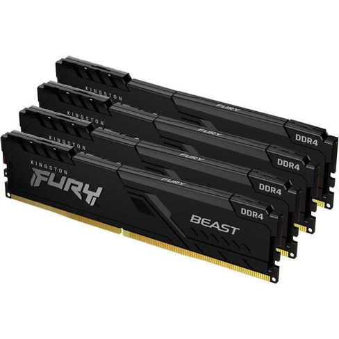 Оперативная память Kingston Fury Beast Black KF436C18BBK4/64 DDR4 - 4x 16ГБ 3600МГц, DIMM, Ret