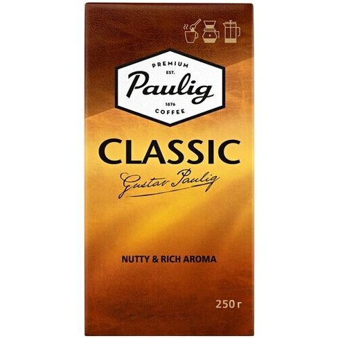 Кофе молотый Paulig Classic, 250 г, вакуумная упаковка