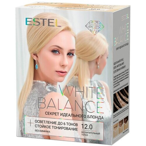 ESTEL White balance краска для волос, 12.0 восхитительный топаз, 300 мл