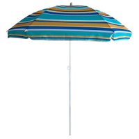 Зонт пляжный ECOS BU-61 купол 130 см, высота 170 см, синий/голубой/бежевый