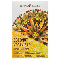 Шоколад ROYAL FOREST Vegan Coconut Bar белый Ананасананас, какао, 50 г