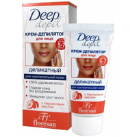 Floresan Деликатный крем-депилятор для лица Deep Depil для чувствительной кожи с персиковым маслом 50 мл 1 шт. белый