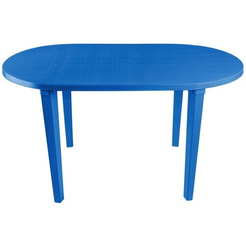 Стол обеденный садовый Стандарт Пластик овальный, ДхШ: 140х80 см, синий