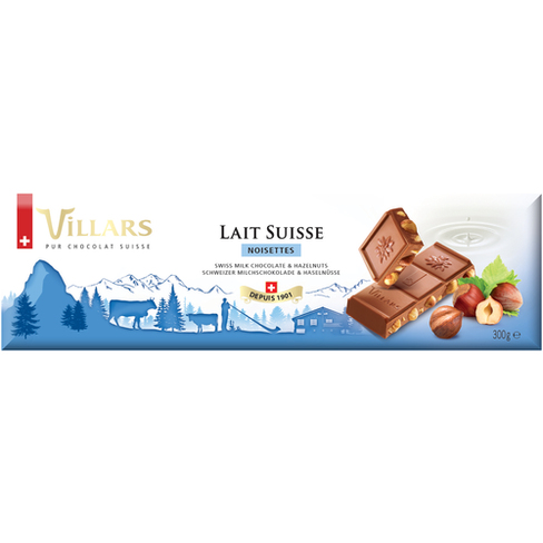 Молочный шоколад VILLARS с фундуком, 300г Villars