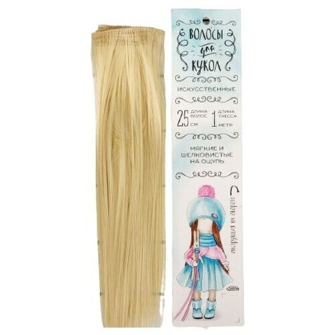 Волосы - тресс для кукол Школа талантов "Прямые", длина волос 25 см, ширина 100 см, цвет № 613