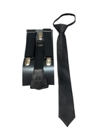 Комплект подростковый подтяжки и галстук черный арт.970 Stilmark