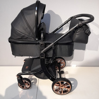Детская коляска трансформер 2 в 1 Luxmom 608 цвет черный