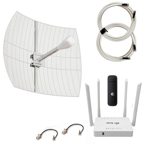 Комплект Интернета c Антенной LTE MiMO 24dBi + 4G модем + WiFi Роутер для Дома и Дачи под Безлимитный Интернет MiGLink