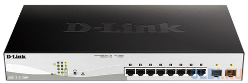 D-Link DGS-1210-10MP/FL1A Управляемый коммутатор 2 уровня с 8 портами 10/100/1000Base-T и 2 портами 1000Base-X SFP (8 по