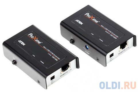 Удлинитель, SVGA+KBD+MOUSE USB ATEN, 100 метр., HD-DB15+USB A-тип/USB B-тип, Female, c KVM-шнуром USB, Б.П. 220> 5V, (ма