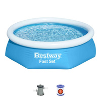 Бассейн надувной Bestway Fast Set Pools 244х61 см + фильтр-насос 1249 л/ч (