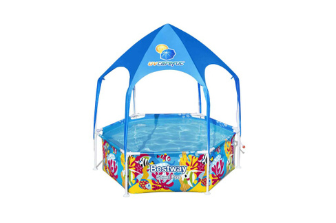 Детский каркасный бассейн 183х51 см, 930 л, от 3 лет, с навесом от солнца (