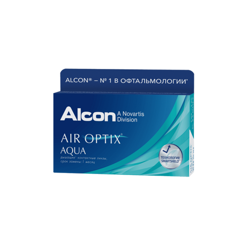 Контактные линзы Alcon Air Optix Aqua ежемесячные, 3 линзы