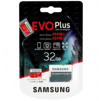 Карта памяти microSDHC Samsung EVO Plus 32GB Class 10 (с адаптером)