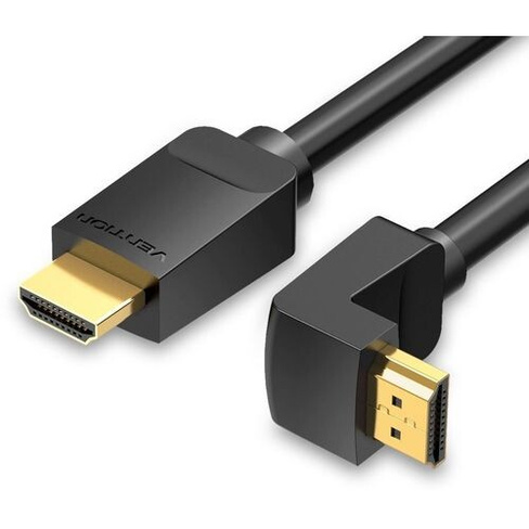 Кабель аудио-видео VENTION AAQBI, HDMI (m) (Г-образный) - HDMI (m), ver 2.0, 3м, GOLD, черный