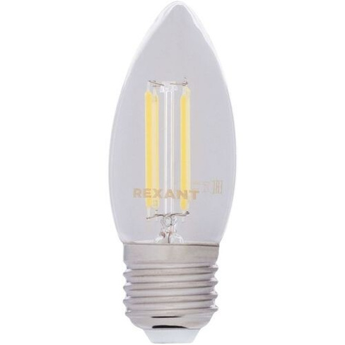 Упаковка ламп филаментная REXANT E27, свеча, 9.5Вт, 10 шт. [604-100]