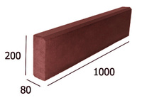 Бордюр бетонный бортовой 1000х200х80 мм, коричневый
