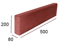 Бордюр бетонный бортовой 500х200х80 мм, красный
