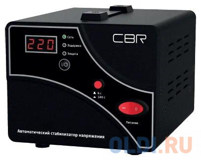 CBR Стабилизатор напряжения CVR 0207, 2000 ВА/1200 Вт, диапазон вход. напряж. 140–260 В, точность стабилизации 8%, LED-и