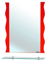 Зеркало Bellezza Мари-70 Волна с полкой красное (4612911030036) /1154/