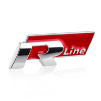 Металлический шильдик R-Line красный самоклеющийся