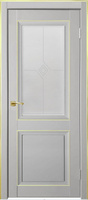 Межкомнатная дверь Деканто-2 ДО Barhat Light Grey NEW (ЛАТУНЬ) (2 филенки)